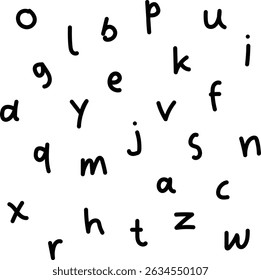 Seamless hand-drawn Latin alphabet pattern, perfect for educational materials, children’s designs, and creative backgrounds