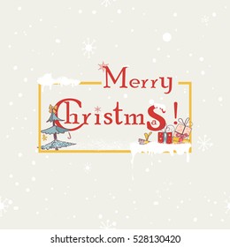 Seamless hand-drawn Merry Christmas Pattern with christmas tree,gift boxes for design, decoration textile, covers, package, wrapping paper. Vector illustration. 