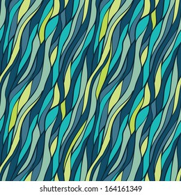 Seamless hand-drawn pattern with abstract waves.  Can be used for wallpaper, pattern fills, web page background,surface textures