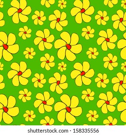  Seamless hand-drawn pattern, floral background. Seamless pattern can be used for wallpaper, pattern fills, web page