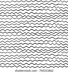 seamless hand-drawn pattern with waves