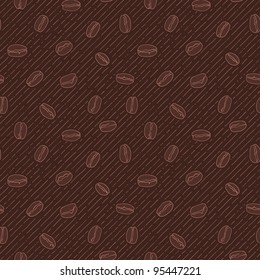 Seamless hand-drawn texture with coffee beans. Can be used as textile, paper pattern, digital scrap-booking and etc.