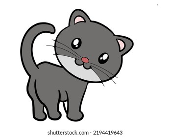 Imagen de gatos de dibujos animados de vector sin mangas para su uso en diversos motivos artísticos y de tela.