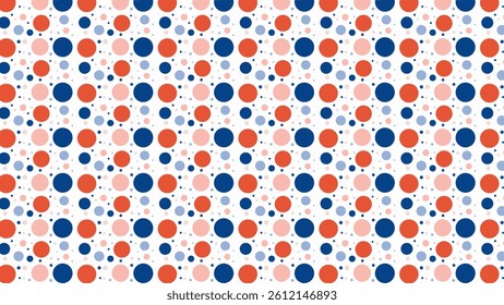 Seamless Hand-drawn Vector Polka dots Circles Spheres Repeat Pattern Illustration 