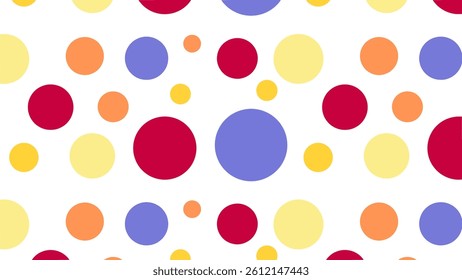 Seamless Hand-drawn Vector Polka dots Circles Spheres Repeat Pattern Illustration 