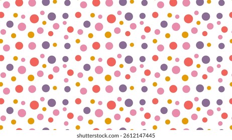 Seamless Hand-drawn Vector Polka dots Circles Spheres Repeat Pattern Illustration 