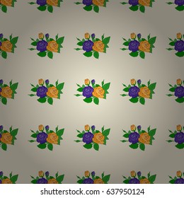 Seamless hand-drawn vector rose flower pattern on a beige background.