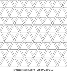 Patrón de línea tejida dibujado a mano sin costuras sobre fondo blanco - Ilustración vectorial