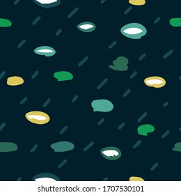 Dibujo vectorial sin inconvenientes pintado a mano Doodle. Elegantes círculos geométricos multicolores y óvalos en una combinación de colores verdes. Apropiado para papel tapiz, textiles, cubiertas y otros materiales de diseño.