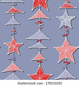 seamless hanging stars and triangles