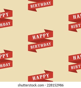 A seamless happy birthday ribbon pattern