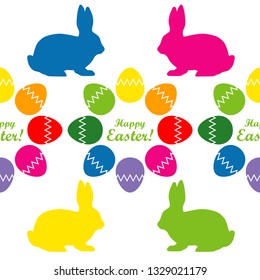 Seamless Happy Easter vector pattern. Festive spring. Can be used for wallpaper, textile, invitation card, wrapping, web page background.