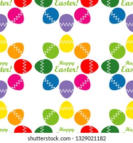 Seamless Happy Easter vector pattern. Festive spring. Can be used for wallpaper, textile, invitation card, wrapping, web page background.