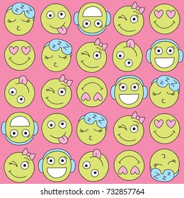 seamless happy polka dots pattern vector illustration