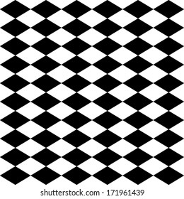 Seamless harlequin or argyle pattern made of black diamonds over white 