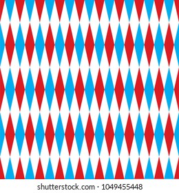 Seamless harlequin pattern background in red and blue.