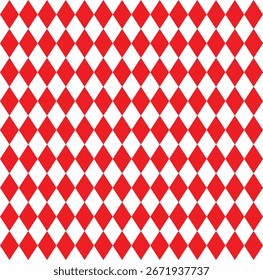 Nahtloses Harlekin-Muster mit roten Diamanten auf weißem Hintergrund. 10 EPS