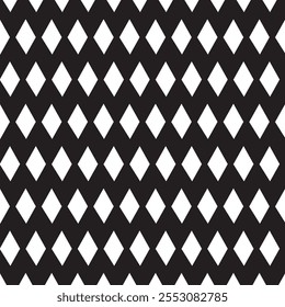 Seamless harlequin pattern-black and white. Geometric pattern based on squares on a white background. Seamless in one direction. eps 10.