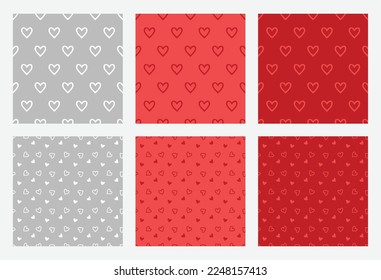 Seamless Hart Background. Valentines' Day Pattern. Minimalistic design. Scrapbooking and Print Paper.