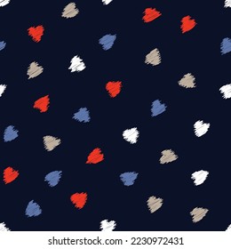 seamless harte pattern on navy background