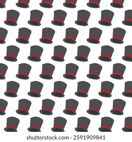 seamless hat pattern design on white background
