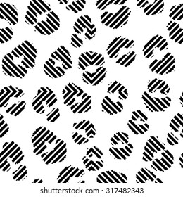 Seamless hatched leopard black and white pattern. Backgrounds & textures shop.