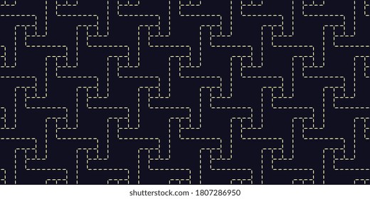 Seamless hatching duotone tessellation dashed lines pattern, abstract check background. High resolution image. Simplicity geometric concept allover print block minimal design digital wallpaper texture