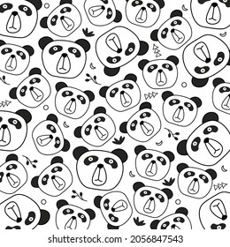 Seamless head bear cute illustration
