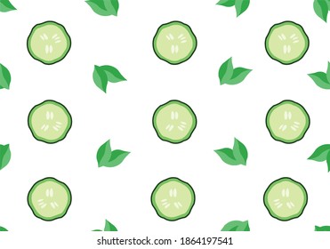
seamless healthy cucumber and green tea pattern