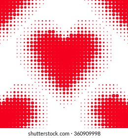 Seamless heart background. Halftone vector background. EPS-10