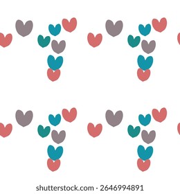 Seamless heart background, ornaments vector, vector shapes, vector background, vector design, Valentine's day, seamless wallpaper, background pattern, ornamental pattern, cute heart pattern