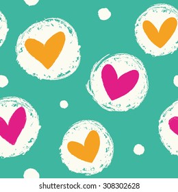 Seamless heart background in pretty colors. Great for Baby, Valentine's Day, Mother's Day, wedding, scrapbook, surface textures.