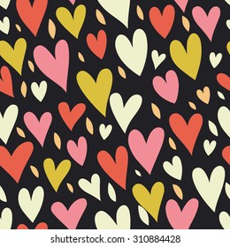 Seamless heart background in pretty colors. Great for Baby, Valentine's Day, Mother's Day, wedding, scrapbook, surface textures.