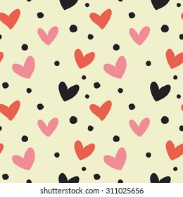 Seamless heart background in pretty colors. Great for Baby, Valentine's Day, Mother's Day, wedding, scrapbook, surface textures.