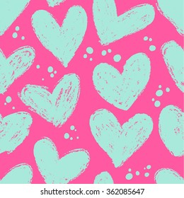 Seamless heart background in pretty colors. Great for Baby, Valentine's Day, Mother's Day, wedding, scrapbook, surface textures.