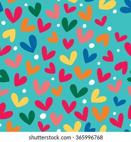 Seamless heart background in pretty colors. Great for Baby, Valentine's Day, Mother's Day, wedding, scrapbook, surface textures.