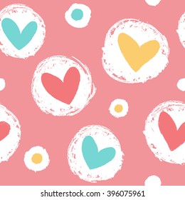 Seamless heart background in pretty colors. Great for Baby, Valentine's Day, Mother's Day, wedding, scrapbook, surface textures.