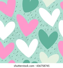 Seamless heart background in pretty colors. Great for Baby, Valentine's Day, Mother's Day, wedding, scrapbook, surface textures.