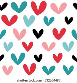 Seamless heart background in pretty colors. Great for Baby, Valentine's Day, Mother's Day, wedding, scrapbook, surface textures.