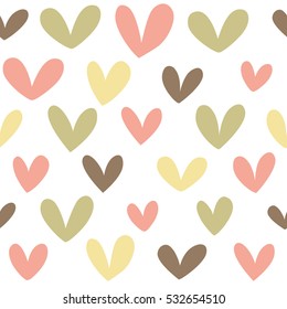 Seamless heart background in pretty colors. Great for Baby, Valentine's Day, Mother's Day, wedding, scrapbook, surface textures.