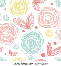Seamless heart background in pretty colors. Great for Baby, Valentine's Day, Mother's Day, wedding, scrapbook, surface textures.