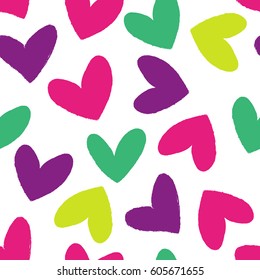 Seamless heart background in pretty colors. Great for Baby, Valentine's Day, Mother's Day, wedding, scrapbook, surface textures.