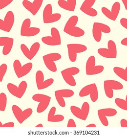 Seamless heart background in red colors. Great for Baby, Valentine's Day, Mother's Day, wedding, scrapbook, surface textures.