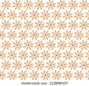 Seamless heart floral pattern with many hearts and flowers in gentle tones. Romantic design with Valentine's day Cute pictures of orange flowers with red heart..