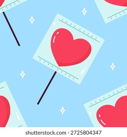 Coração sem emenda Lollipop doce padrão, bonito Valentim doce vetor fundo