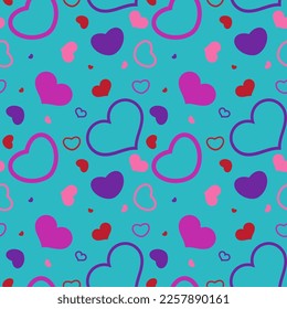 Seamless heart pattern background vector