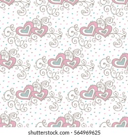 seamless heart pattern and background vector illustration