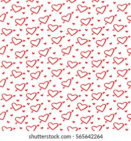 seamless heart pattern and background vector illustration