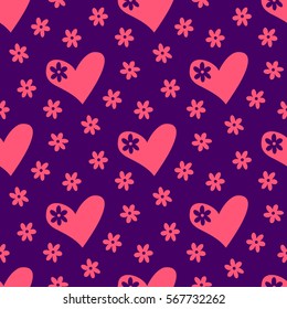 seamless heart pattern and background vector illustration