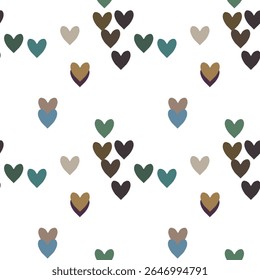 Padrão de coração perfeito, fundos e texturas, vetor de arte, Eu amo você símbolo, padrão de ornamento, design de padrão, ilustração de vetor, vetor de fundo de coração, vetor abstrato